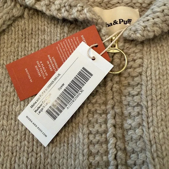 Misha and Puff Cozy Oyster Knit Long Sleeve Women's Cardigan Sweater w/pockets - Picture 4 of 5